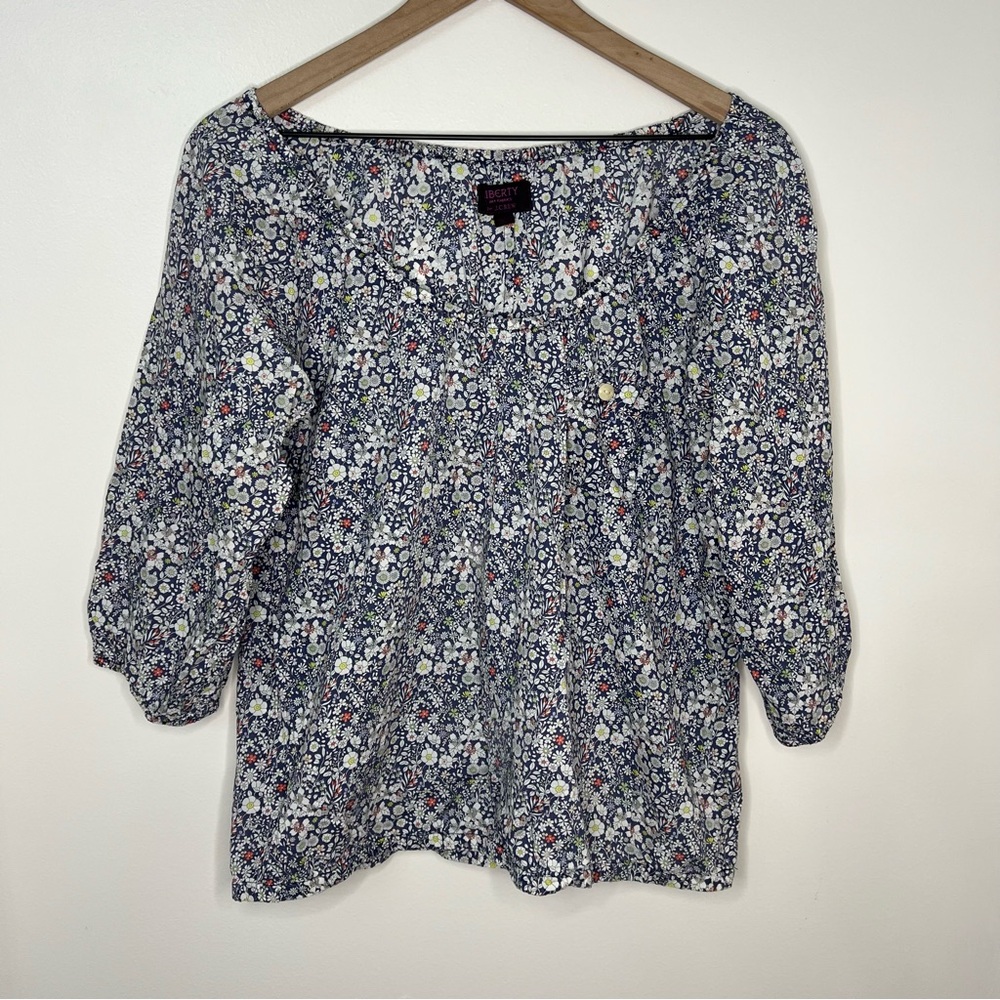 J.Crew Liberty Art Fabrics Scoop Neck Floral Blouse Women's Size Small